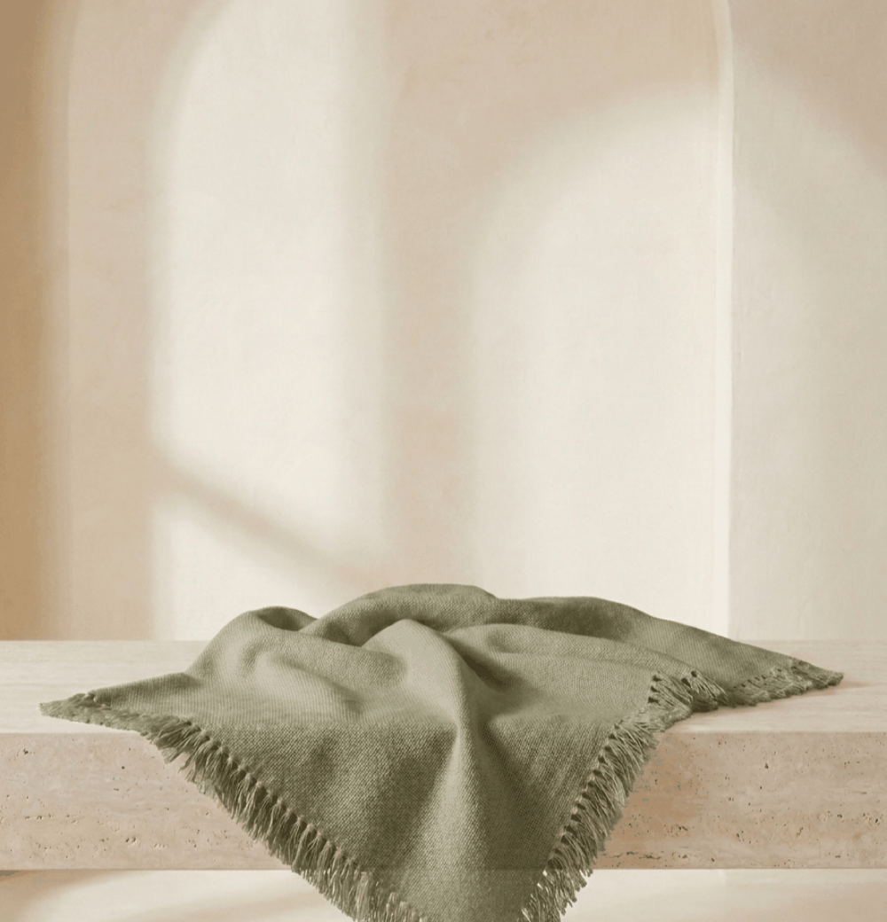 Ivory Linen Throw